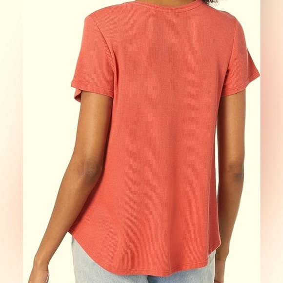 Volcom Women’s Lived In Lounge Orange Thermal Top - Picture 2 of 8